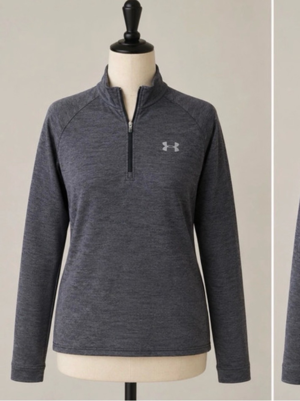 Under Armour Women's Heathered Charcoal 1/4 Zip Pullover